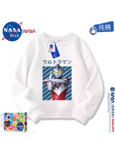 Warm Fleece Lined Pure Cotton Long Sleeve Sweatshirt for Boys NASAOVER Cartoon Print Comfortable Breathable Autumn Winter Kids Clothing