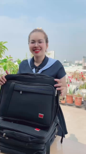 Cặp công sở trẻ trung M50- 3 sộc nẹp da- Inted- Orin Men full đen đa chức năng [SIÊU SALE]