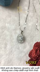 Dây Chuyền Thời Trang V083+V1293 Mạ Bạc Thời Trang Mặt Tròn Đính Đá Bền Màu