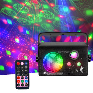 Party Lights Disco Light Rgb 3 Lens Sound Activated Dj Strobe Stage Lights for Parties Birthday Christmas Gift Wedding Karaoke