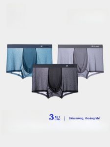 HLA | Quần lót nam Ice Silk Mesh thoáng khí siêu kháng khuẩn không đường may quần short cạp vừa màu trơn thể thao mùa thu đông