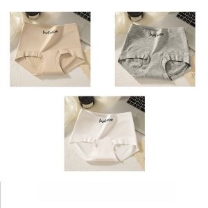 MiiOW | Pure Cotton Womens Underwear Soft Breathable Extended Antibacterial Flat Angle Pants Solid Simple Plus Size Small Briefs