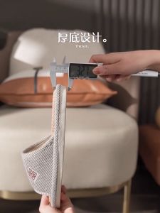 Chinoiserie linen slippers for womens and men sale bedroom slippers indoor slippers couples home slippers