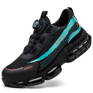 Rotating Button Safety Shoes Men Anti-smash Anti-Puncture Work Shoes Security Protective Boots Fashion Men Safety Sport Shoes