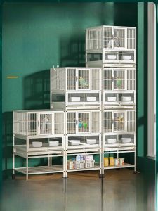 กรงนกแก้วสองชั้น Weibei แบบวิลล่า สำหรับใช้ในบ้าน แบบสามชั้นหลายชั้นแนวตั้ง แบบกริดพระราชวัง สำหรับเพาะพันธุ์ พื้นที่ขนาดใหญ่พิเศษ