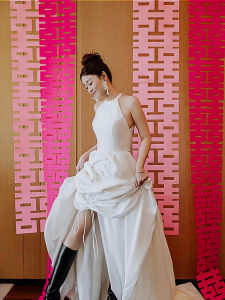 Wedding Decoration Long Strip Pink Happiness Characters Groomsmen Bedroom Setup Prop Red Bridesmaids Living Room Decor Purple