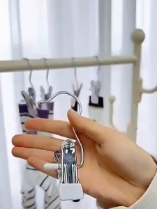 10-50pcs Multi-Purpose Stainless Steel Hook Clips Non-Marking Clothes Pins Durable Metal Clamp Hooks