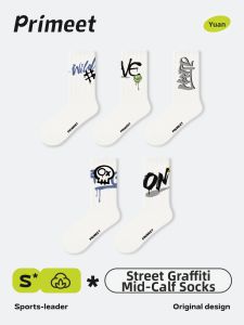 PRIMEET | Cotton Sporty Street Graffiti Basketball Socks