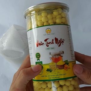 Viên tinh bột nghệ mật ong rừng Phủ Quỳ Nghệ An 37 cao cấp hộp 500gr Tịnh Tâm nguyên chất giúp đẹp và tốt cho tiêu hóa