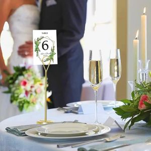 2pcs 30cm Stainless Steel Photo Clip Note Clamp Wedding Restaurant Table Number Holder Hotel Banquet Table Card Holder