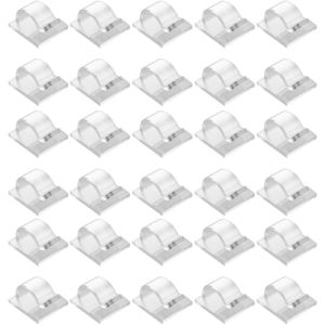 30PCS Adhesive Cable Wire Clips Clear Cable Outdoor Cable Management Wire Organizer Cord Holder for Under Desk Car Wall TV Cable