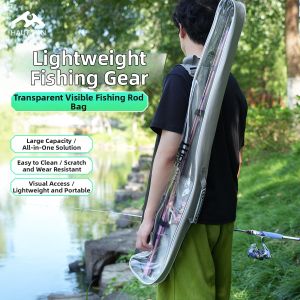 TEBEN | Transparent Window Portable Foldable Fishing Rod Bag