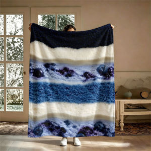 Blueberry Cake Layers Flannel Blanket Perfect for Sofa Office Bed Travel Sleep Read Relax Camping Four Season Use