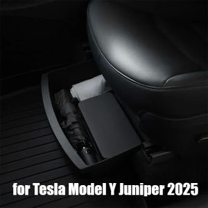 For Tesla Model Y Juniper 2025 Under Seat Storage Box Car Accessories Drawer Type Organizer Storage Front Seat Lower Box Case