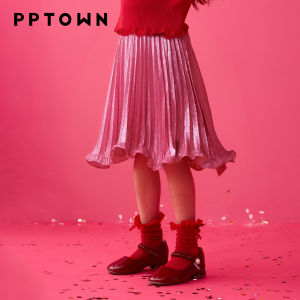 PPTOWN | Shiny Pleated Princess Half Skirt