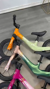 [Gradient Color] 12"/14" Children Balance Bike Magnesium Alloy Frame for Toddlers 2-8 Yrs | Ultra Lightweight No Pedal Coaster Bike | First Bike Birthday Gift for Boys Girls | FREE Portable Hand Air Pump Included