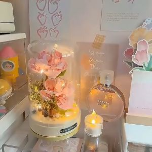 bonsai Flower Music Box Building Blocks Rose Flower Birthday Gifts Creative DIY Toys for Kids Decoration Table