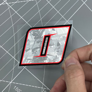 1PC Arabic Numerals Carbon Silver Motorcycle Stickers Waterproof for DIY Scooter Helmet Box Motorbike Front Fairing Vinyl Decals