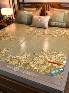 Summer Mat Bamboo Mat Summer Straw Mat Foldable Winter and Summer Dual-Use Double-Sided Viscose Fiber Mat Home Dormitory Double Summer Mat