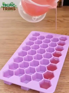 TropicTrims 33 Ice Cube Tray High Flexibility Easy Demolding Colorful Honeycomb Unique Shape Kitchen