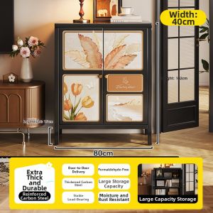 MEISD | Metal Cream Style Multi-purpose Storage Cabinet