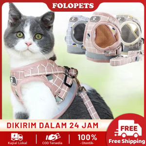FOLOPETS Harness Rompi Reflective Soft + Leash Lead Tali Kucing Harness Anjing Kucing Tail Tuntun Kucing Tali Rompi Baju Kucing Cat Leash Dog Leash