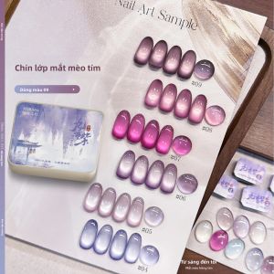 Bộ Sơn Gel Mắt Mèo Từ Tính MORDDA 9 Màu Tương Thích Với Đèn UV/LED Dụng Cụ Trang Trí Móng Nghệ Thuật Holographic Dành Cho Salon Và Các Chuyên Gia Làm Móng Nữ