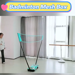 Portable Badminton Net Set Storage Box Outdoor Indoor Adjustable Foldable Badminton Net for Family