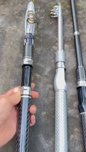 CẦN RÚT V6  PHÔI CACBON  NGỌN 2LY CẦN THU GỌN ĐÚT CỐP XE TẢI CÁ 7 ĐẾN  9 CÂN 3 MÀU GỖ