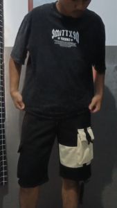 Celana Cargo Pendek Pria Pinggang Rib Karet Multi Pocket: Bahan Kualitas Tinggi