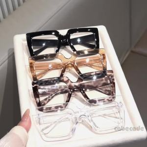 cabecade | Oversized Square Reading Glasses Readers Lightweight Eyeglasses Eyewear for Women Clear Lens Leopard Fashion Computer Glasses