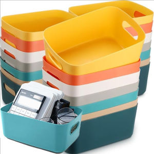 Large Capacity Household Sundries Storage Box / Desktop Plastic Storage Case / Multicolor Student Dormitory Finishing Organizer for Cosmetics Socks Clothes Storage