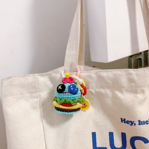 Handmade Crochet McDonalds French Fries Coca-Cola Burger Keychain Creative Hanging Ornament Cute Childrens Fun Accessory