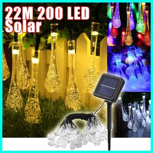 Solar Water Drop String Lights20/50/100 Led Fairy String Lights Outdoor Waterproof 8 Modes Christmas Light HJ1-2741
