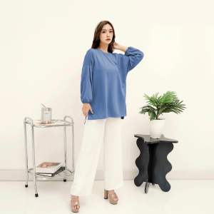 Yumka Tshirt Oversize Atasan Kaos Blouse OOTD Wanita Lengan Panjang