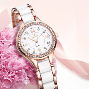 SENO Women Watch Fashion Casual Quartz Wristwatches for Female Elegant Ceramic Strap Watches Waterproof Clock