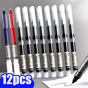 YESPERY 1/3/6/9/12Pcs Liquid Roller Ball Pen 0.5mm Large Capacity Blue/black/red Ink Gel Pen School Office Stationery Supplies
