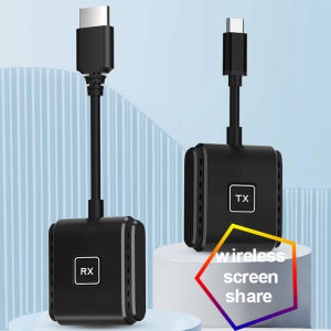 Type C Wireless HDMI Extender Video Transmitter and Receiver Display Adapter for Iphone 15 16 TV box Phone Laptop PC To TV Projector