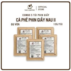 5 Túi Cà Phê Phin Giấy NAU II Gu vừa 70% Robusta 30% Arabica - Nau Coffee