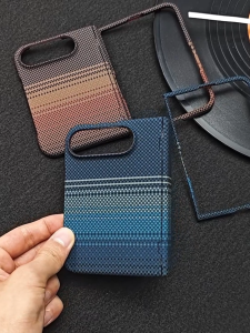 Ultra Slim Aramid Casing for iPhone Duo iphoneduo Hinge Protection MagSafe Magnetic Wireless Charging & Car Mount Kevlar Style Hard Case Anti-Slip Grip
