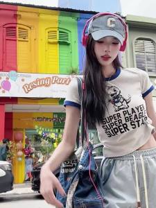 Áo Thun Sơ Mi In Hình Khủng Long Phong Cách Ôm Sát Cổ Tròn