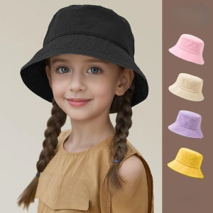 Children Outdoor Hat Summer Foldable Bucket Hat Sunscreen Cotton Fishing Hunting Cap Girls Basin Chapeau Sun Prevent Hats