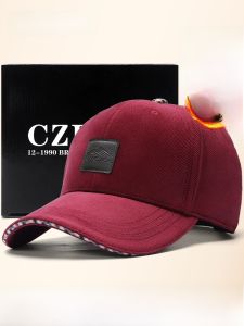 หมวกเบสบอลสีแดง หมวกหนีบทรงปากเป็ด ขนแกะหนา อบอุ่น สำหรับผู้ชาย ฤดูหนาว หมวกทรงกลม ทรงปากเป็ด หมวกฤดูใบไม้ผลิ หมวกฤดูร้อน หมวกฤดูใบไม้ร่วง หมวกฤดูหนาว