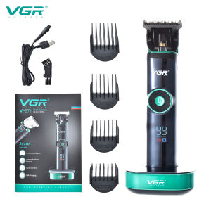 VGR | VGR 671 T-shaped blade hair clipper metal body hair trimmer household carving pusher LED intelligent digital display push she