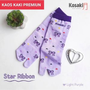 Kaos Kaki Anak Perempuan Kaos Kaki Anak Motif KOSAKID STAR RIBBON Kaos Kaki Jempol Dobel Tumit Dobel Nylon-Light Purple