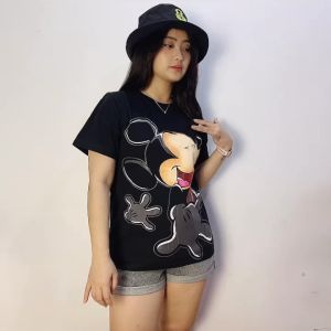 094 COD kaos Wanita  Mickey 3D Dewasa HITAM