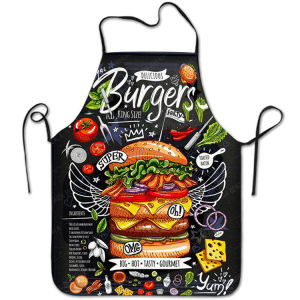 Delicious Fast Food Apron With Burger And Fries Design For Cooking And Kitchen Use