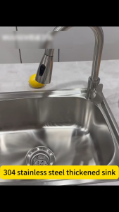 🔥24 hour shipping🔥built in sink 50*40cm/60*45cm with rounded corners stainless steel multipurpose sink 304 stainless steel sink kitchen sink single sink vertical sink 内嵌水槽 水槽
