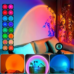 1 PC Sunset Light Projector Multicolor Changing LED Projection Lamp 16 Colors For Bedroom Photography Party Room Decor