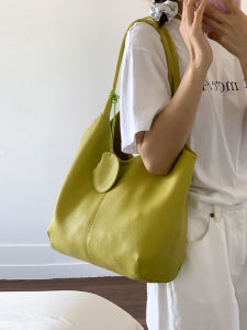Korean Style Large Capacity Single Shoulder Tote Bag Fashionable Commuting Class Handbag Soft PU Leather Casual Purse